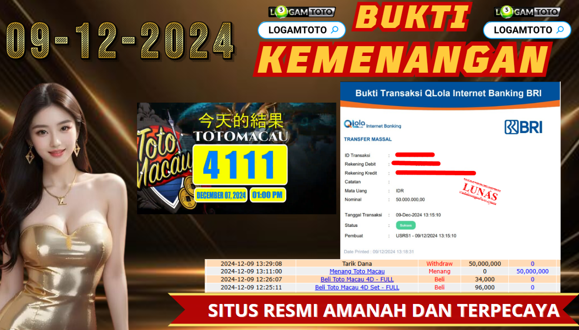 SELAMAT KEPADA MEMBER SETIA LOGAMTOTO BERHASIL JACKPOT DI PERMAINAN TOGEL TOTO MACAU SEASON 1